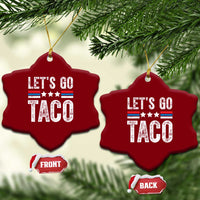 Funny Let's Go Taco Always Chickens Out Ceramic Ornament Vintage Star Stripes - Wonder Print Shop