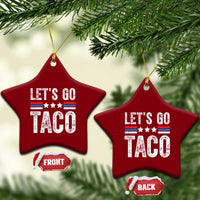 Funny Let's Go Taco Always Chickens Out Ceramic Ornament Vintage Star Stripes - Wonder Print Shop