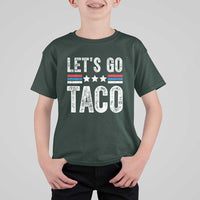 Funny Let's Go Taco Always Chickens Out T Shirt For Kid Vintage Star Stripes