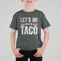 Funny Let's Go Taco Always Chickens Out T Shirt For Kid Vintage Star Stripes