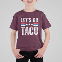 Funny Let's Go Taco Always Chickens Out T Shirt For Kid Vintage Star Stripes