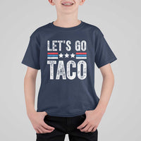 Funny Let's Go Taco Always Chickens Out T Shirt For Kid Vintage Star Stripes
