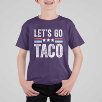 Funny Let's Go Taco Always Chickens Out T Shirt For Kid Vintage Star Stripes
