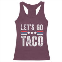 Funny Let's Go Taco Always Chickens Out Racerback Tank Top Vintage Star Stripes