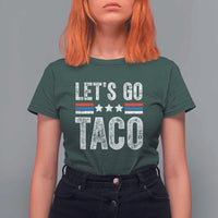 Funny Let's Go Taco Always Chickens Out T Shirt For Women Vintage Star Stripes