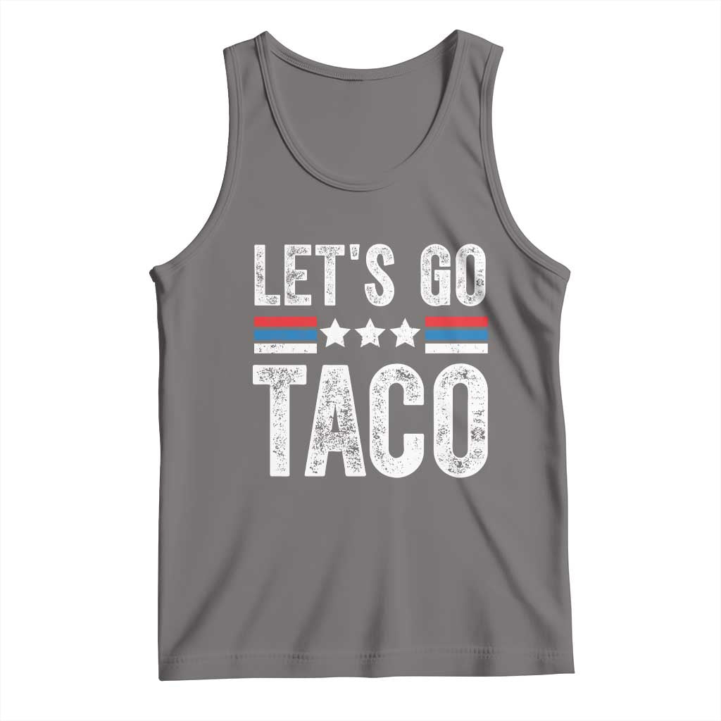 Funny Let's Go Taco Always Chickens Out Tank Top Vintage Star Stripes