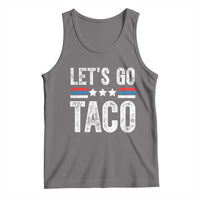Funny Let's Go Taco Always Chickens Out Tank Top Vintage Star Stripes