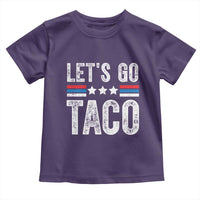 Funny Let's Go Taco Always Chickens Out Toddler T Shirt Vintage Star Stripes