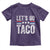 Funny Let's Go Taco Always Chickens Out Toddler T Shirt Vintage Star Stripes