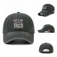 Funny Let's Go Taco Always Chickens Out Washed Cotton Baseball Cap Vintage Star Stripes