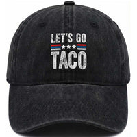 Funny Let's Go Taco Always Chickens Out Washed Cotton Baseball Cap Vintage Star Stripes