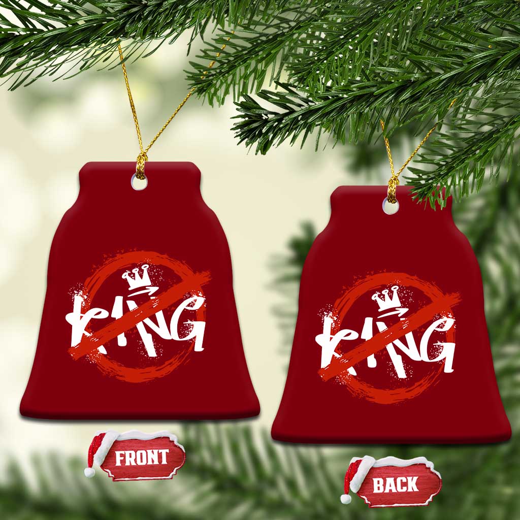 Funny No King Graffiti Style Crown Ceramic Ornament - Wonder Print Shop