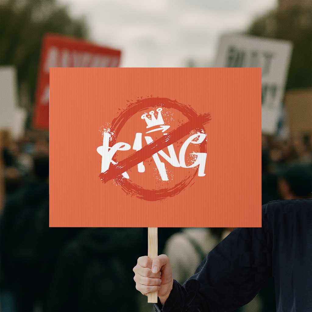 Funny No King Graffiti Style Crown Protest Sign - Wonder Print Shop