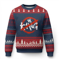 Funny No King Graffiti Style Crown Ugly Christmas Sweater - Wonder Print Shop