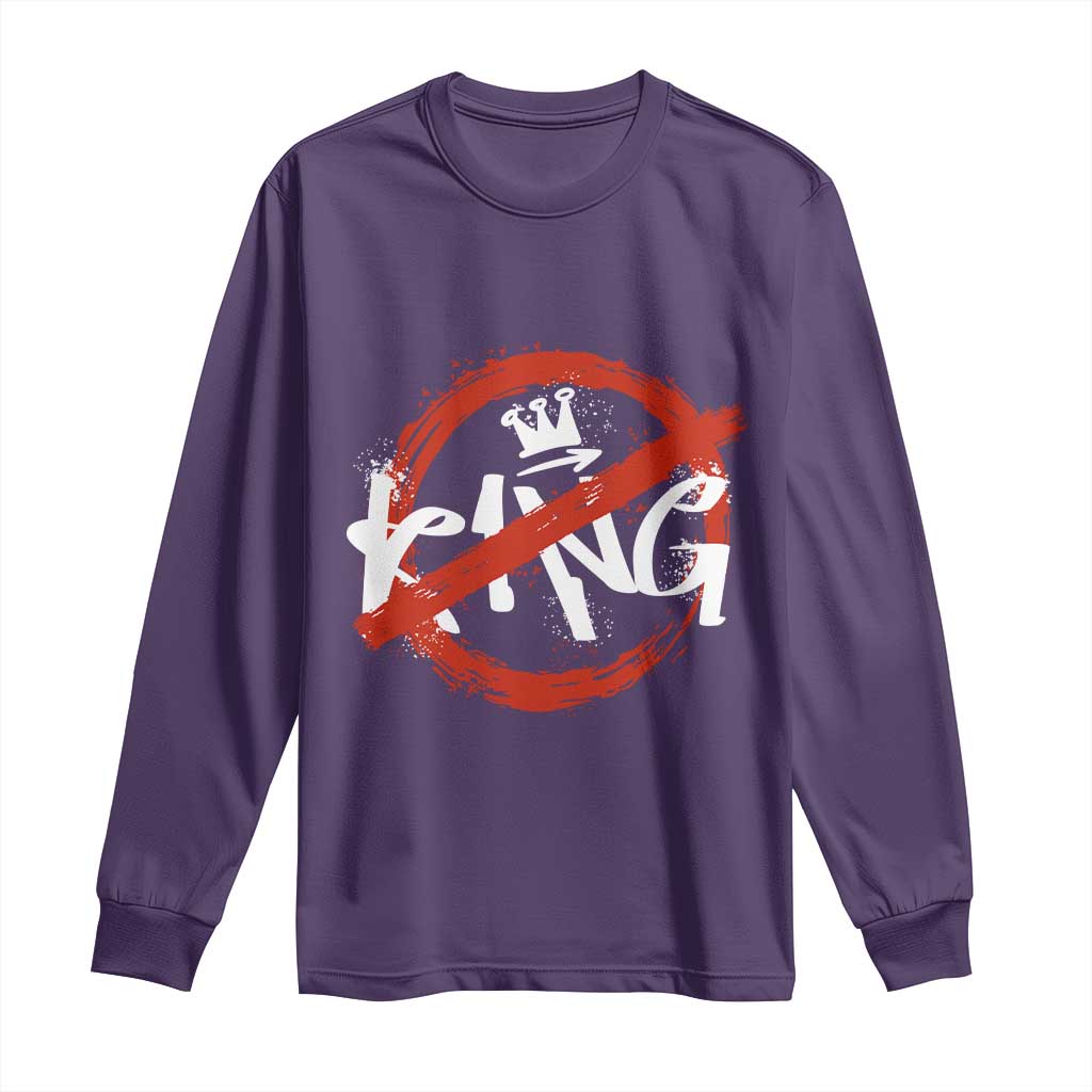 Funny No King Graffiti Style Crown Long Sleeve Shirt - Wonder Print Shop