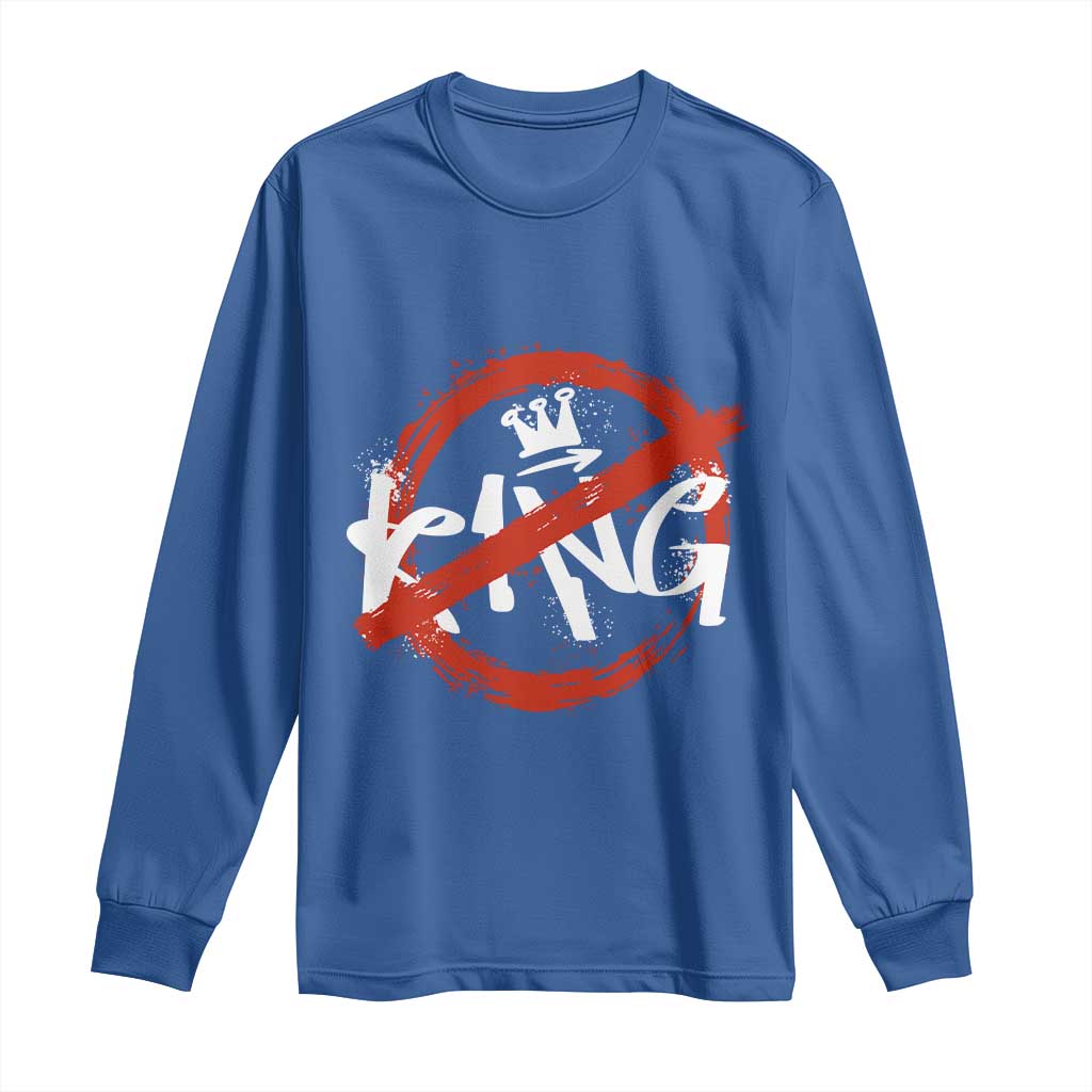 Funny No King Graffiti Style Crown Long Sleeve Shirt - Wonder Print Shop