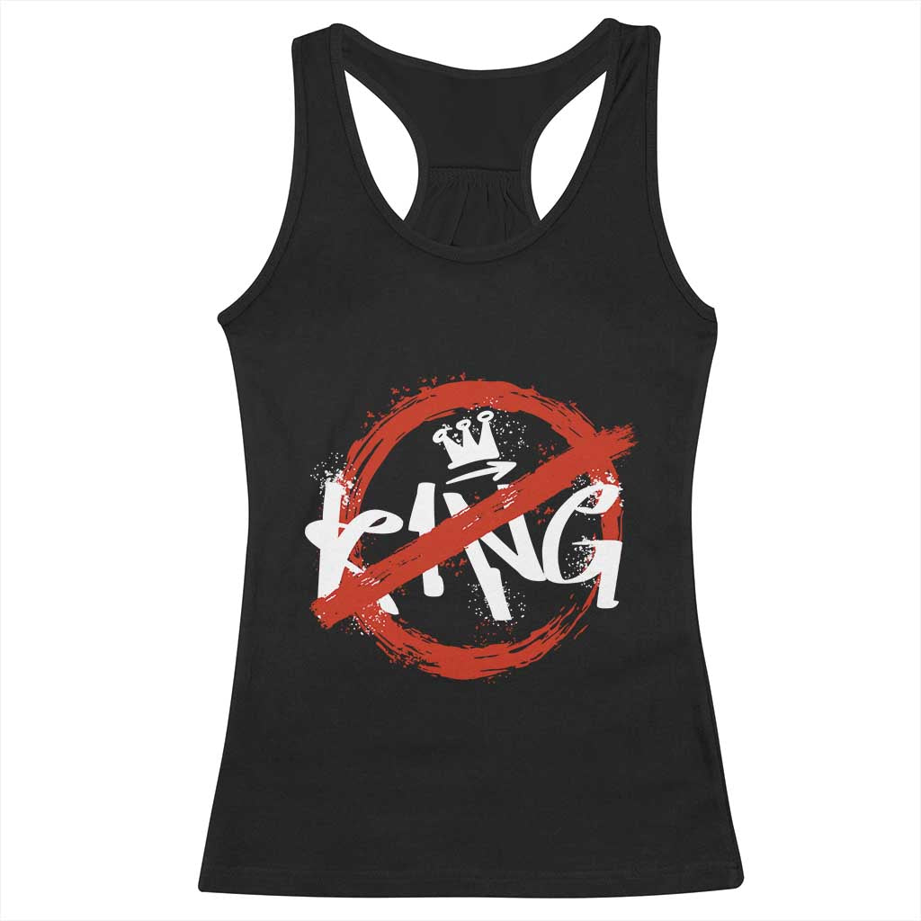 Funny No King Graffiti Style Crown Racerback Tank Top - Wonder Print Shop