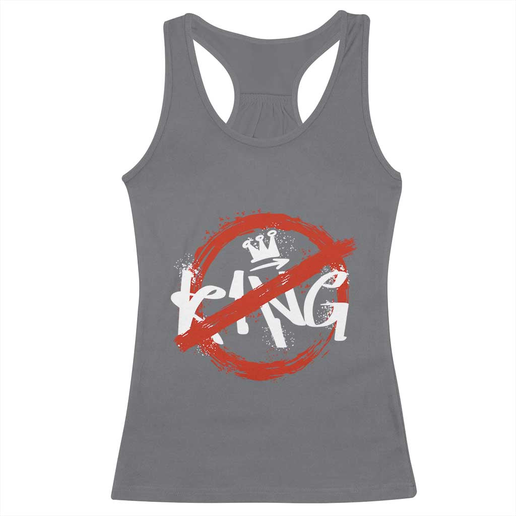 Funny No King Graffiti Style Crown Racerback Tank Top - Wonder Print Shop