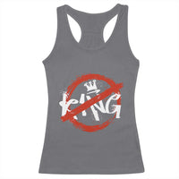 Funny No King Graffiti Style Crown Racerback Tank Top - Wonder Print Shop