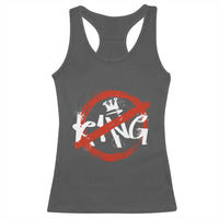 Funny No King Graffiti Style Crown Racerback Tank Top - Wonder Print Shop