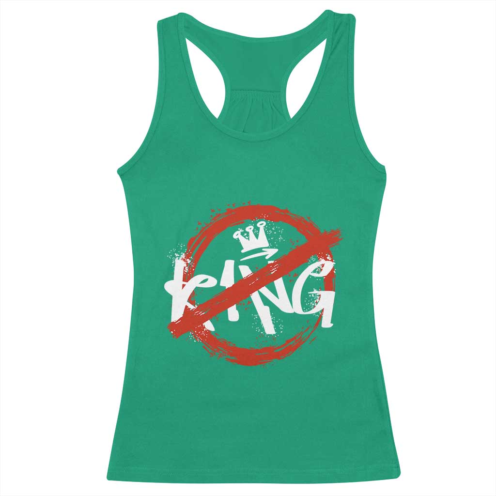 Funny No King Graffiti Style Crown Racerback Tank Top - Wonder Print Shop