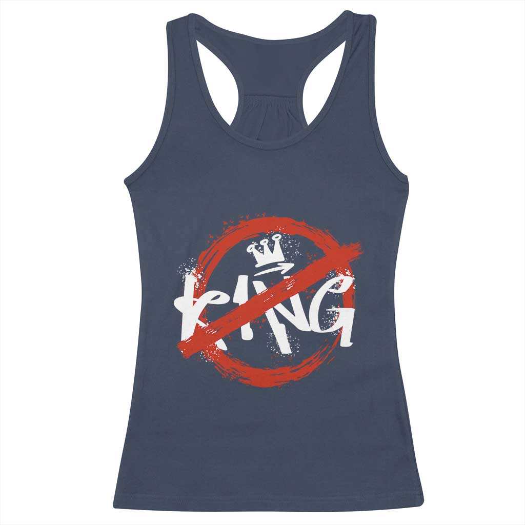 Funny No King Graffiti Style Crown Racerback Tank Top - Wonder Print Shop