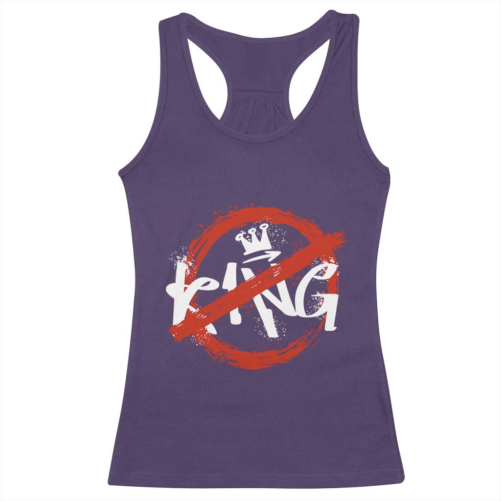 Funny No King Graffiti Style Crown Racerback Tank Top - Wonder Print Shop