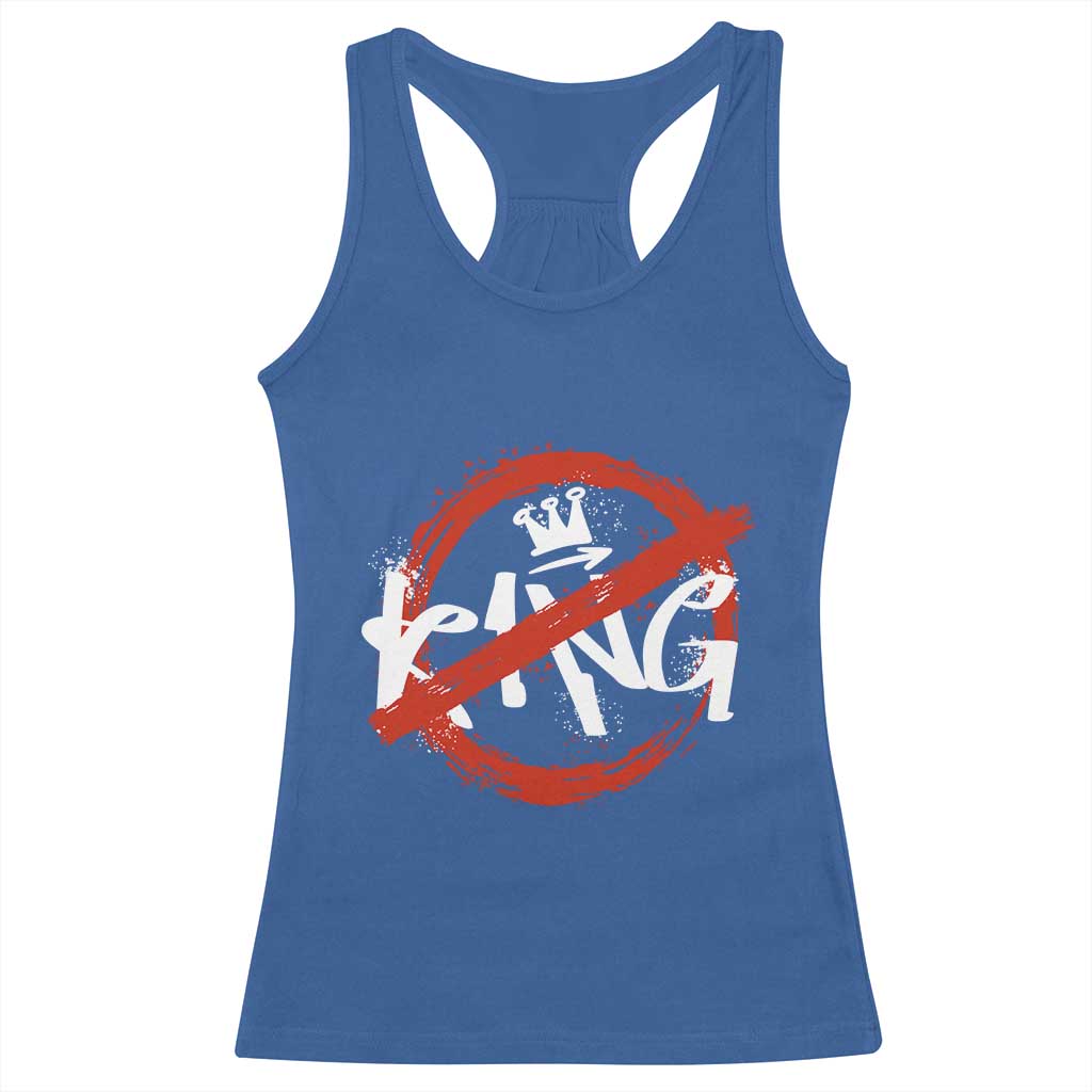 Funny No King Graffiti Style Crown Racerback Tank Top - Wonder Print Shop