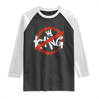 Funny No King Graffiti Style Crown Raglan Shirt - Wonder Print Shop