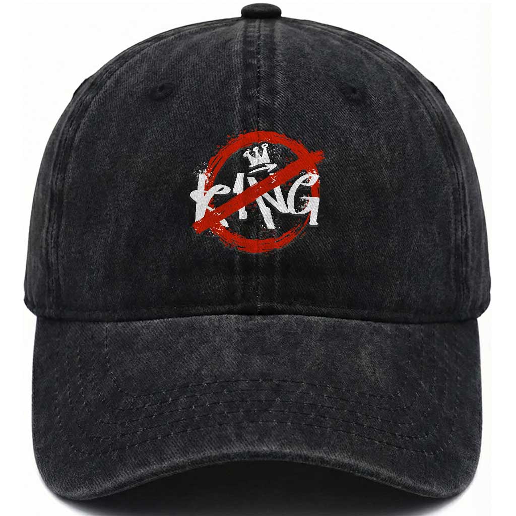 Funny No King Graffiti Style Crown Washed Cotton Baseball Cap
