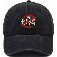 Funny No King Graffiti Style Crown Washed Cotton Baseball Cap
