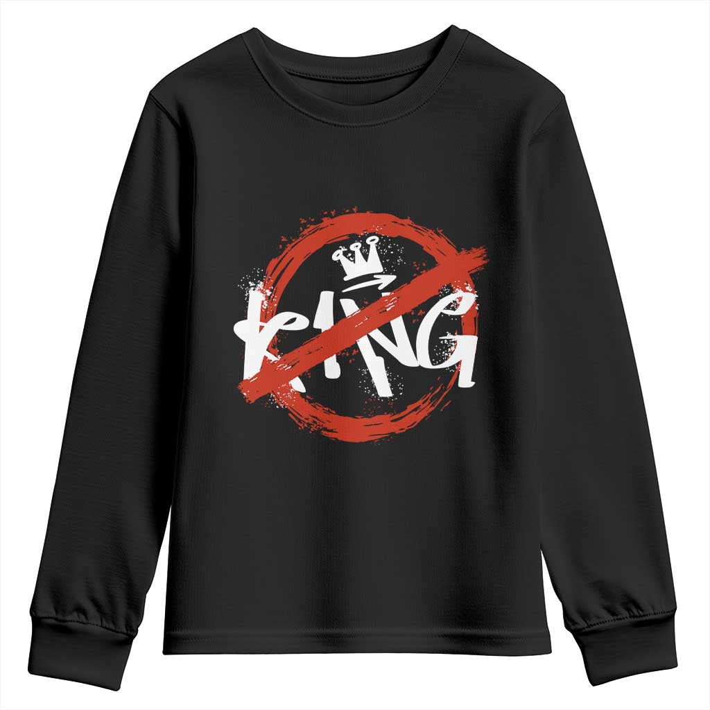Funny No King Graffiti Style Crown Youth Sweatshirt - Wonder Print Shop