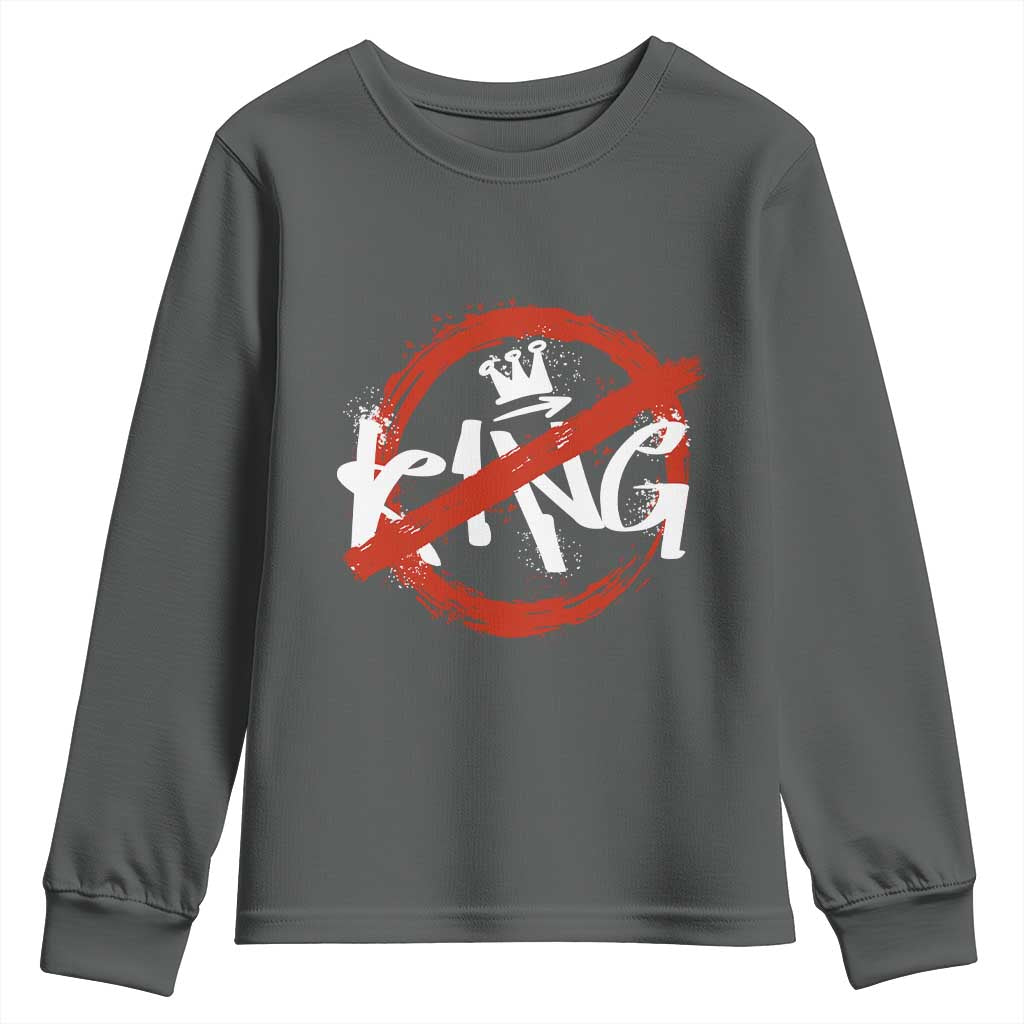 Funny No King Graffiti Style Crown Youth Sweatshirt - Wonder Print Shop