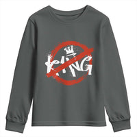 Funny No King Graffiti Style Crown Youth Sweatshirt - Wonder Print Shop