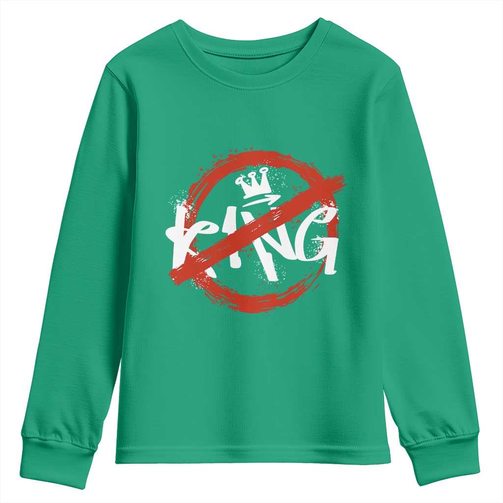 Funny No King Graffiti Style Crown Youth Sweatshirt - Wonder Print Shop