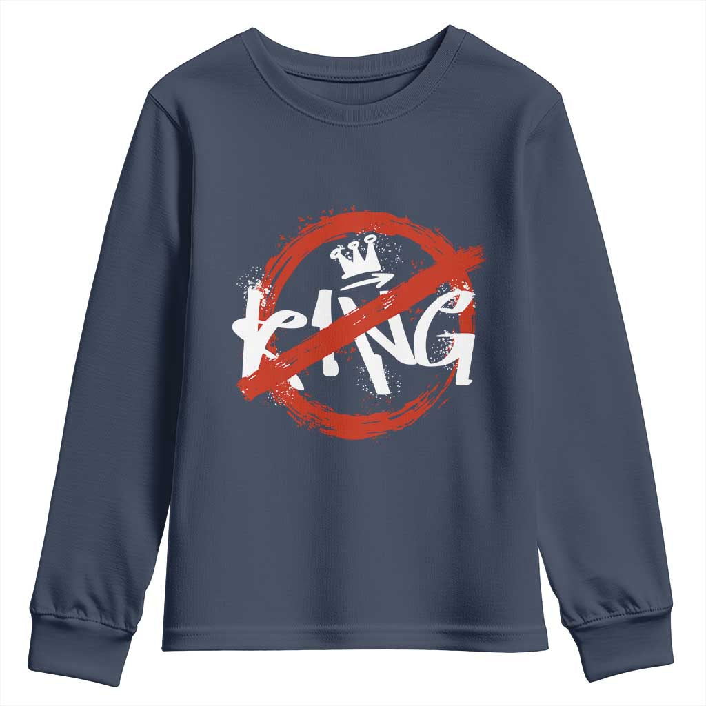 Funny No King Graffiti Style Crown Youth Sweatshirt - Wonder Print Shop