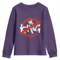 Funny No King Graffiti Style Crown Youth Sweatshirt - Wonder Print Shop