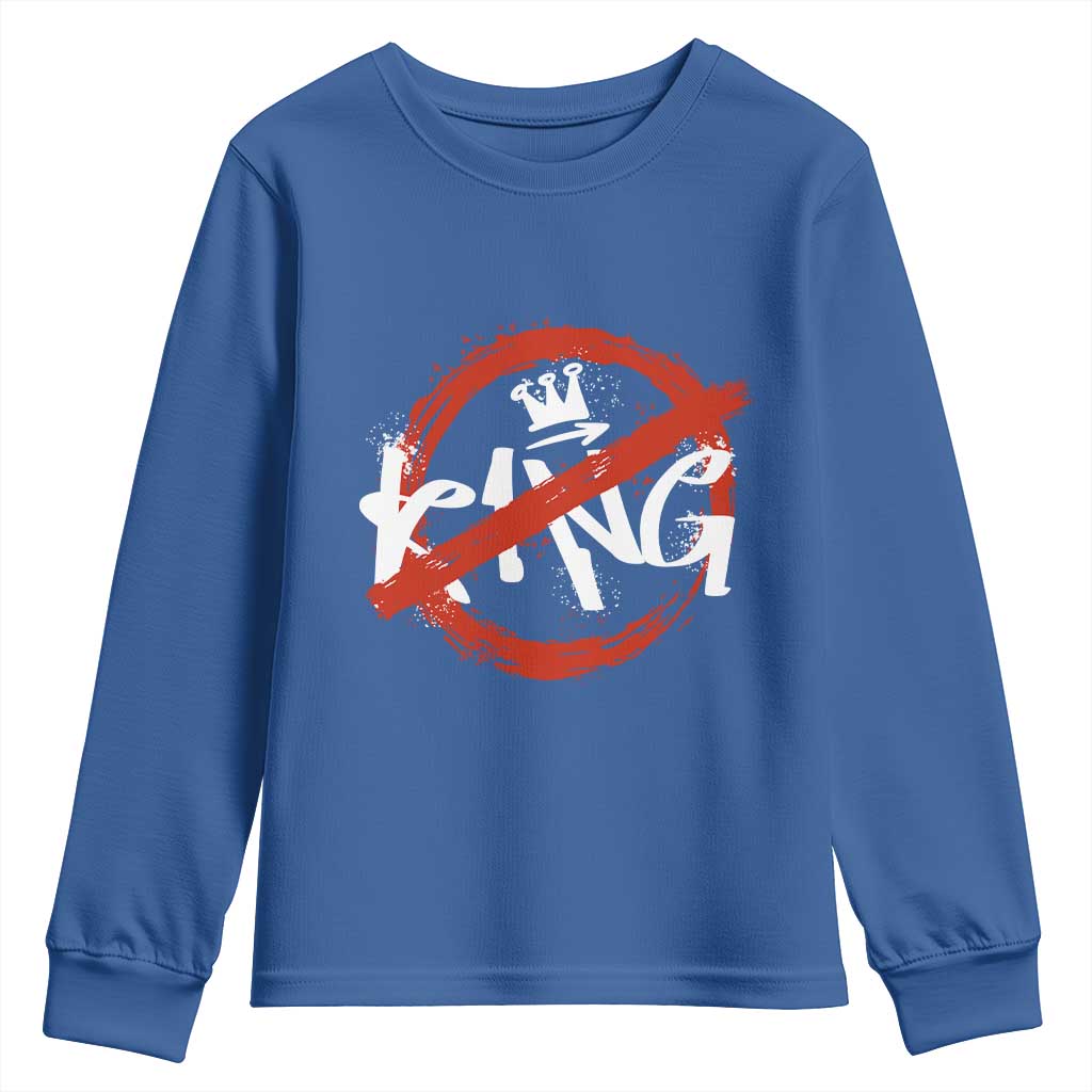 Funny No King Graffiti Style Crown Youth Sweatshirt - Wonder Print Shop