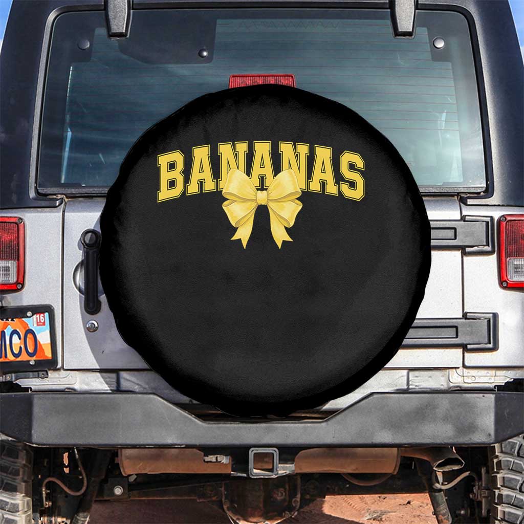 Funny Bananas Coquette Bow Baseball Player Spare Tire Cover - Wonder Print Shop