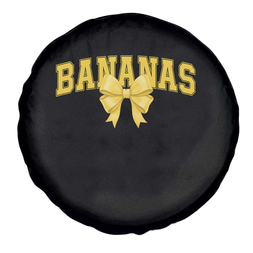 Funny Bananas Coquette Bow Baseball Player Spare Tire Cover - Wonder Print Shop