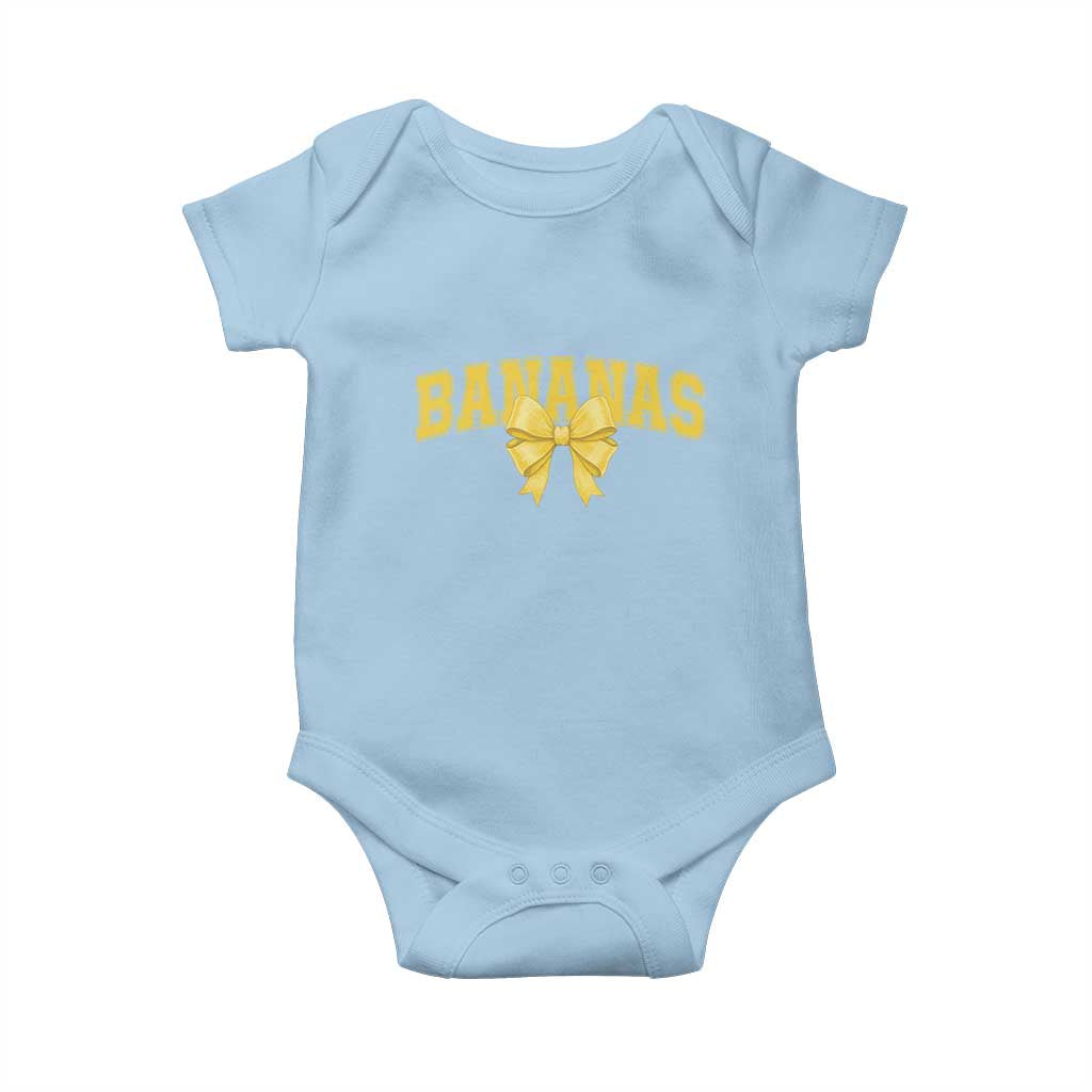 Funny Bananas Coquette Bow Baseball Player Baby Onesie - Wonder Print Shop