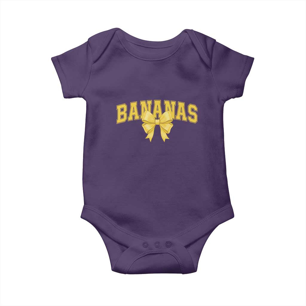 Funny Bananas Coquette Bow Baseball Player Baby Onesie - Wonder Print Shop