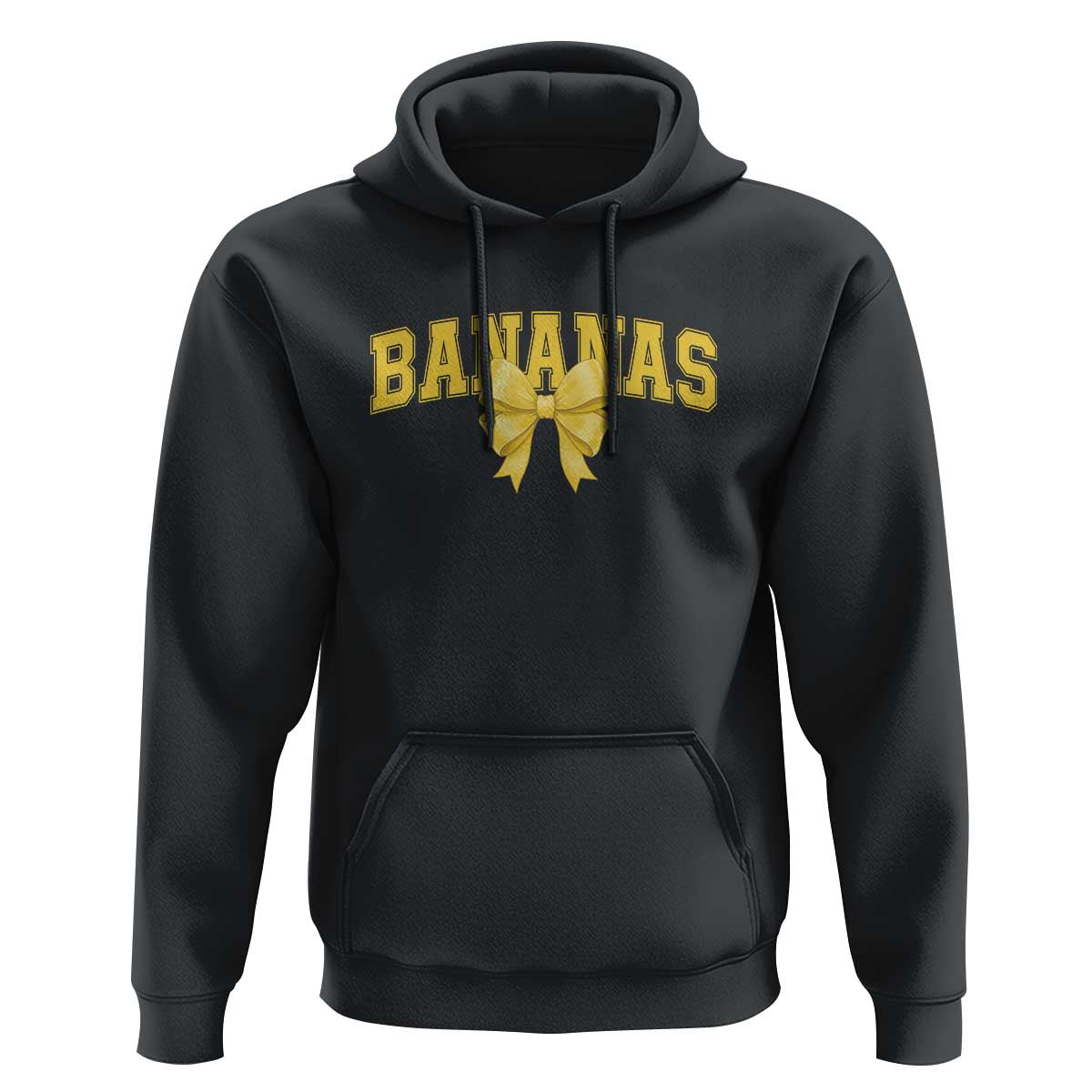 Funny Bananas Coquette Bow Baseball Player Hoodie - Wonder Print Shop