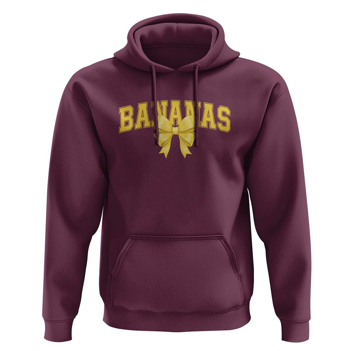 Funny Bananas Coquette Bow Baseball Player Hoodie - Wonder Print Shop