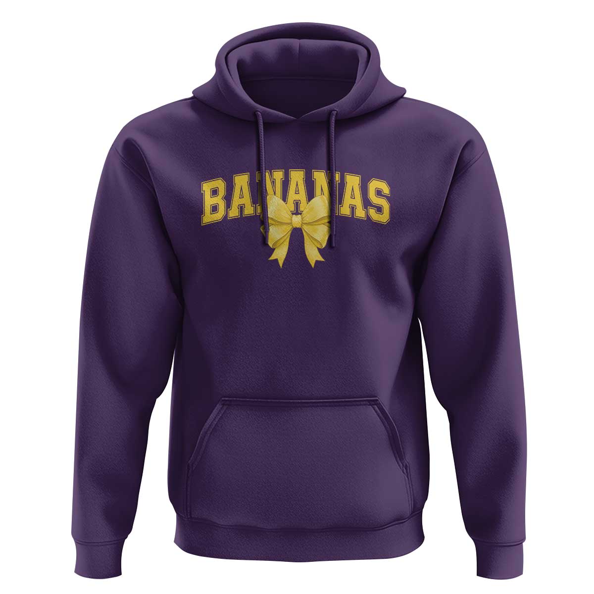 Funny Bananas Coquette Bow Baseball Player Hoodie - Wonder Print Shop