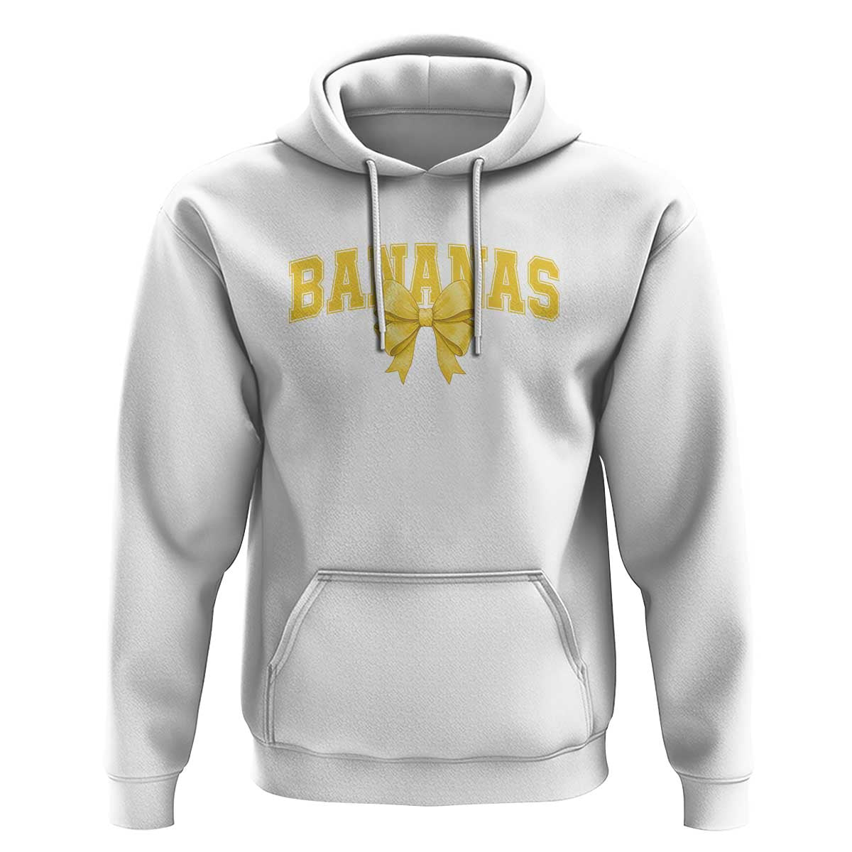 Funny Bananas Coquette Bow Baseball Player Hoodie - Wonder Print Shop