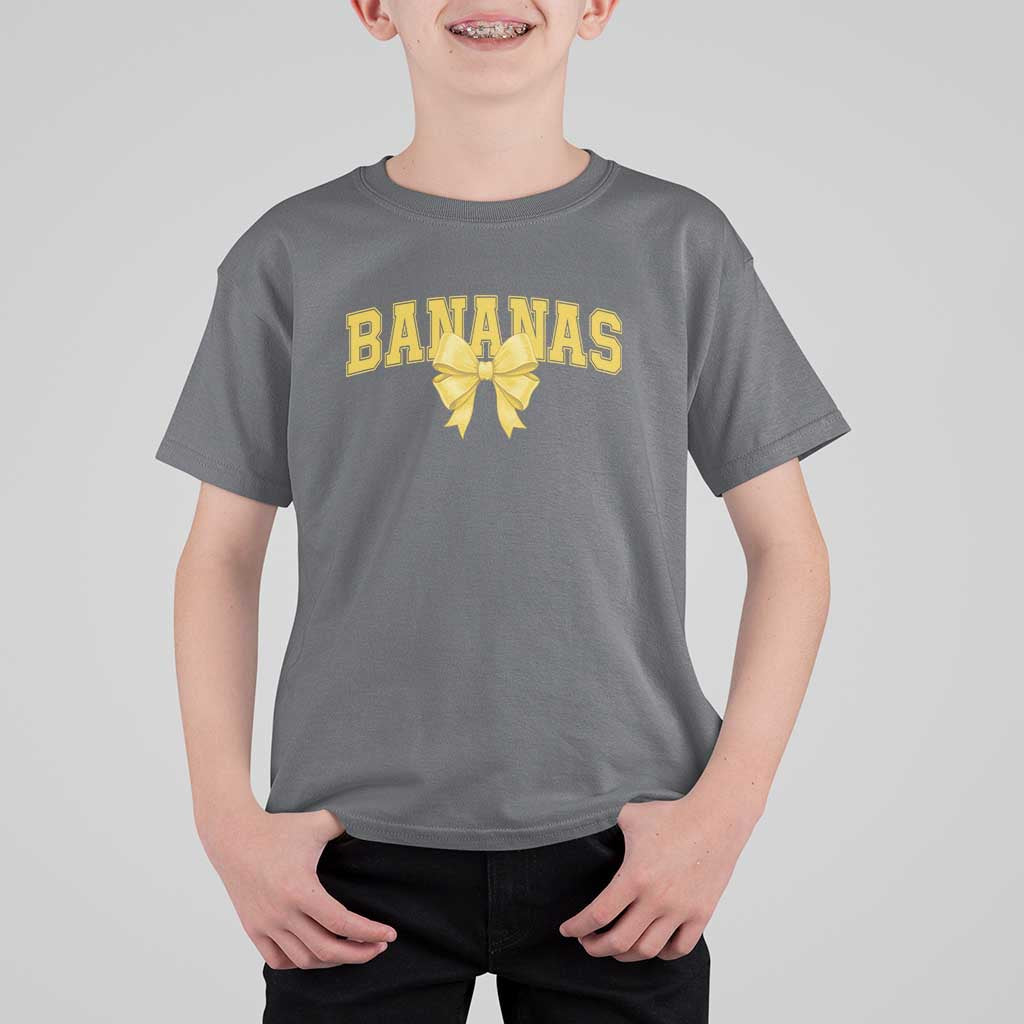 Funny Bananas Coquette Bow Baseball Player T Shirt For Kid - Wonder Print Shop