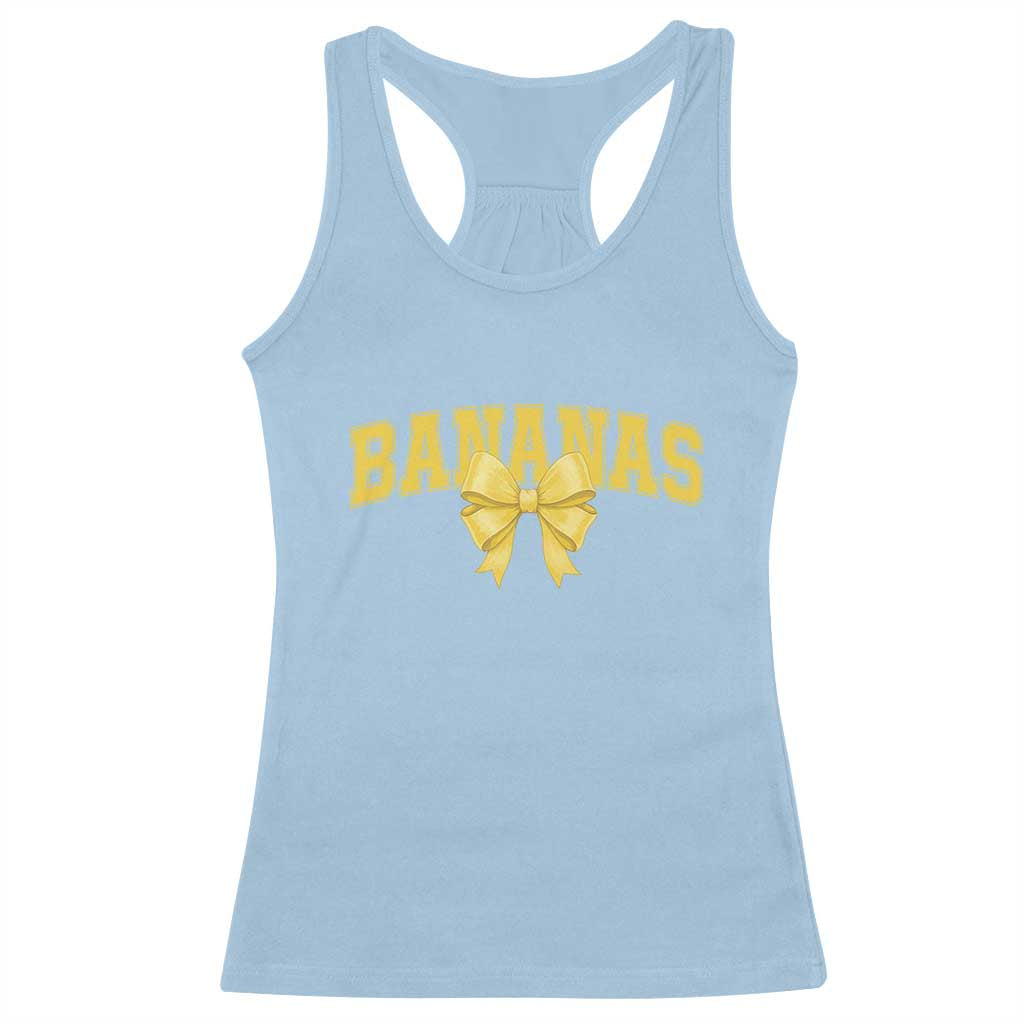 Funny Bananas Coquette Bow Baseball Player Racerback Tank Top - Wonder Print Shop