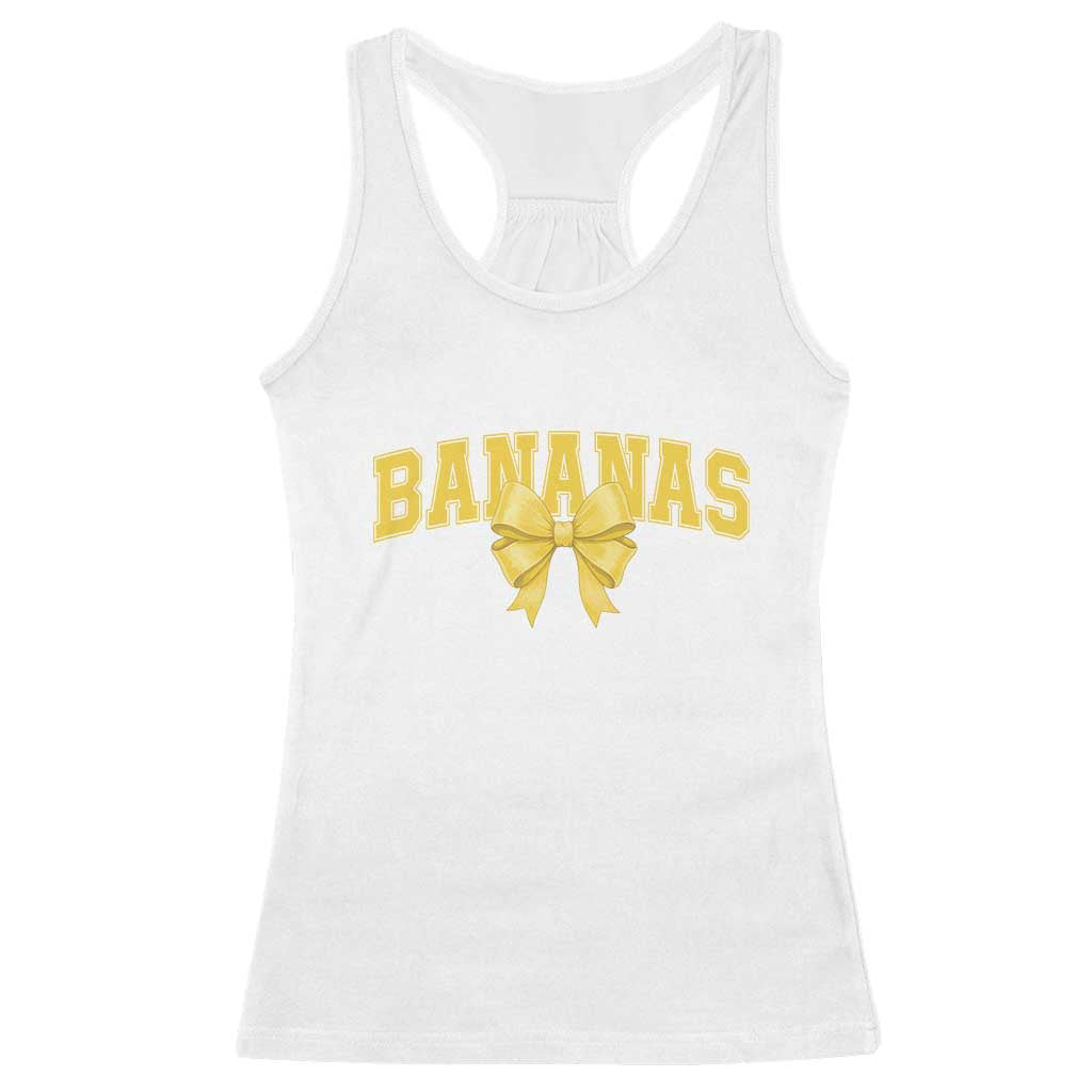 Funny Bananas Coquette Bow Baseball Player Racerback Tank Top - Wonder Print Shop