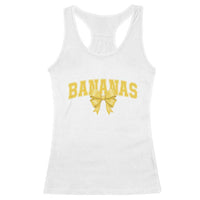 Funny Bananas Coquette Bow Baseball Player Racerback Tank Top - Wonder Print Shop